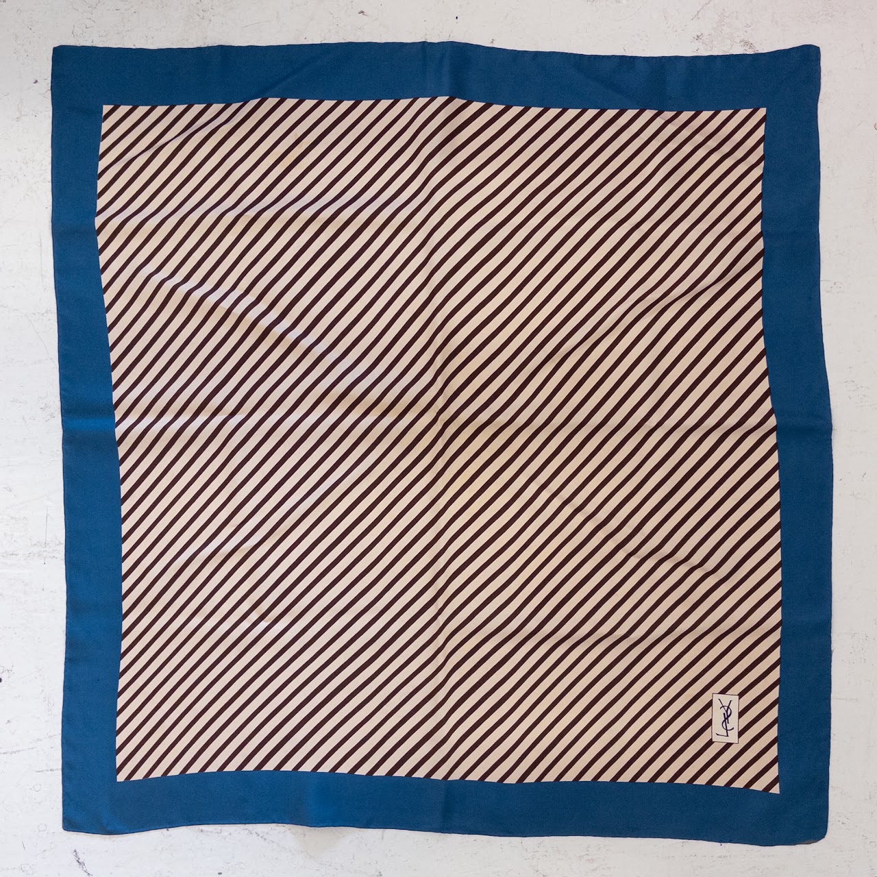 YSL Striped Silk Scarf