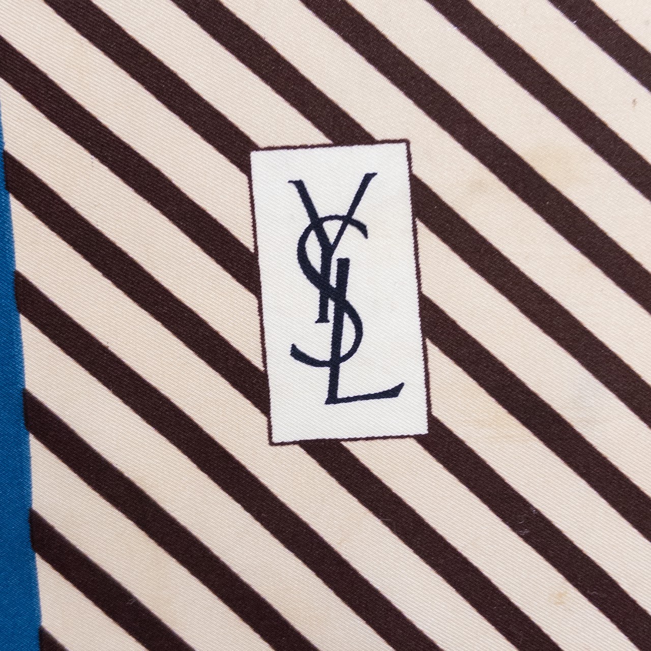 YSL Striped Silk Scarf