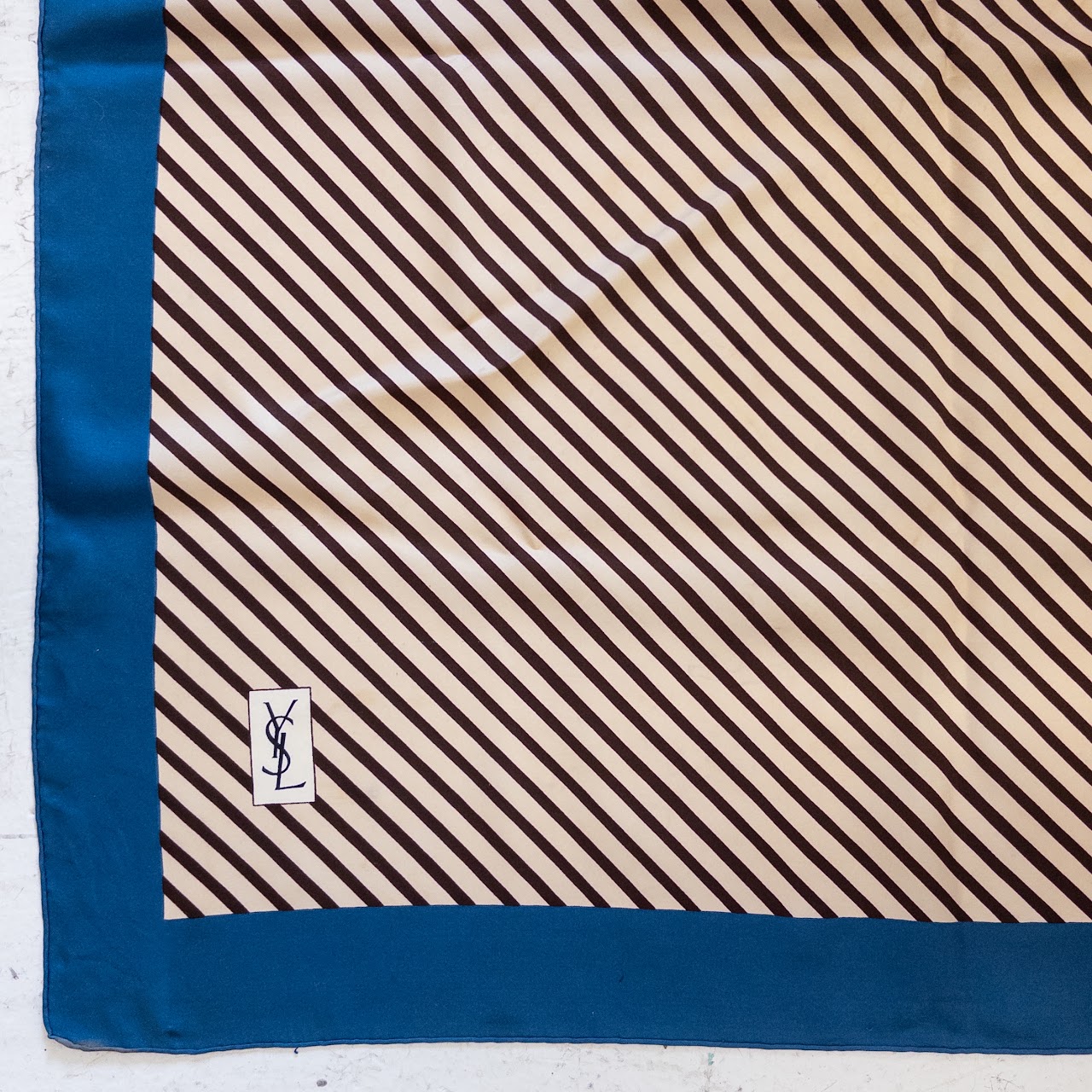 YSL Striped Silk Scarf