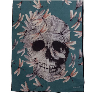 Alexander McQueen Skull and Dragonfly Wrap Scarf