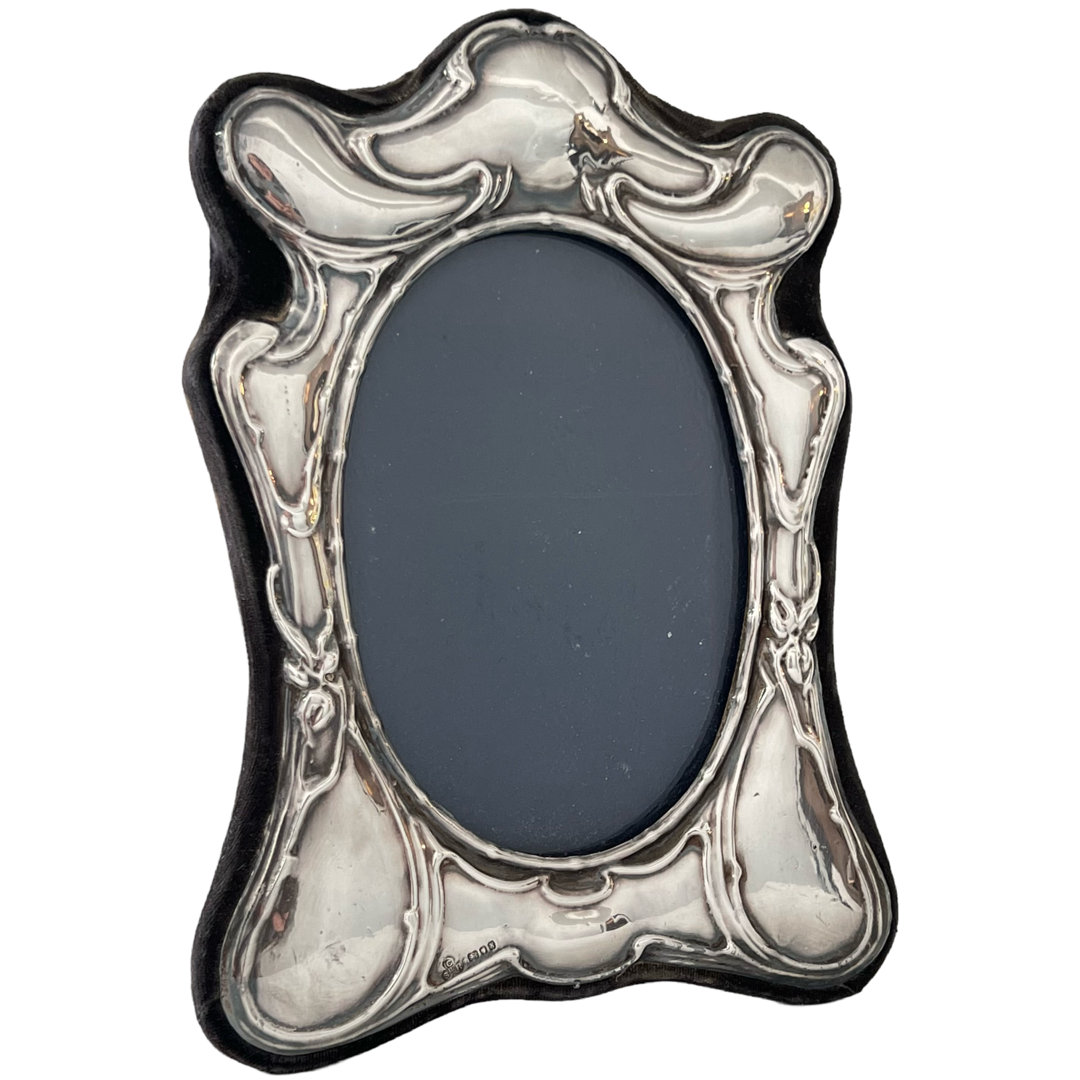 English Sterling Silver Art Nouveau Style Picture Frame