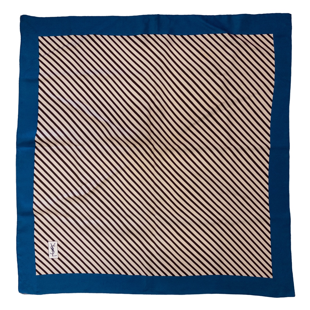 YSL Striped Silk Scarf