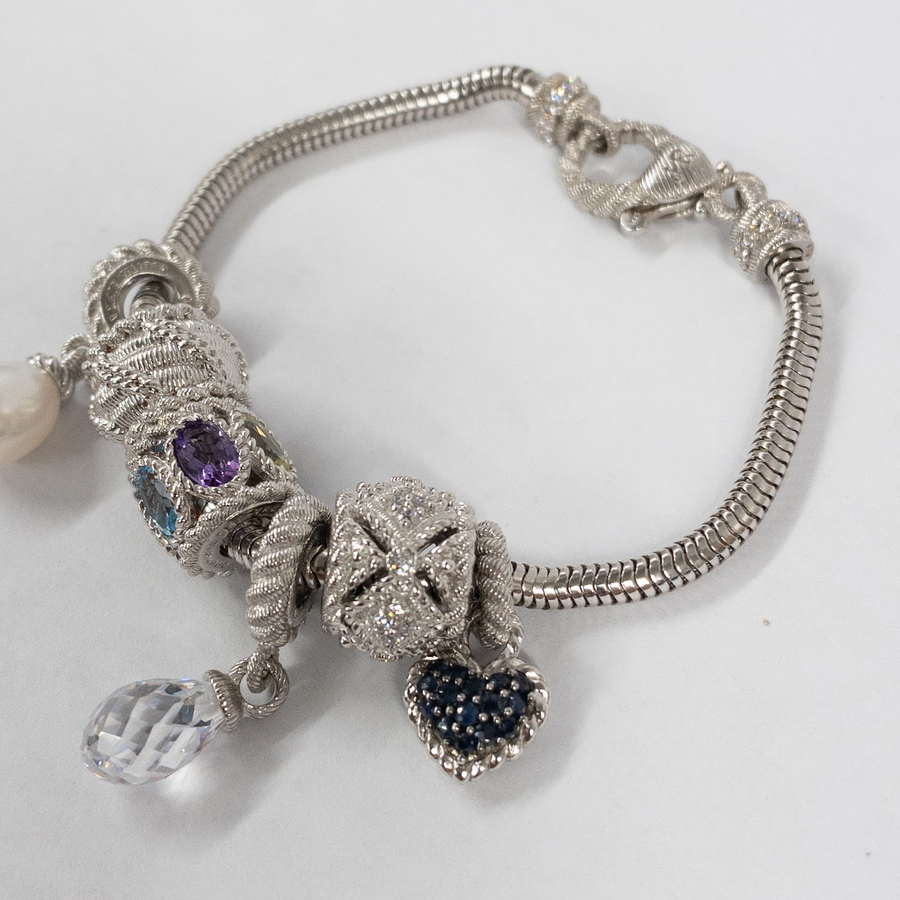 Sterling Silver Judith Ripka Charm Bracelet