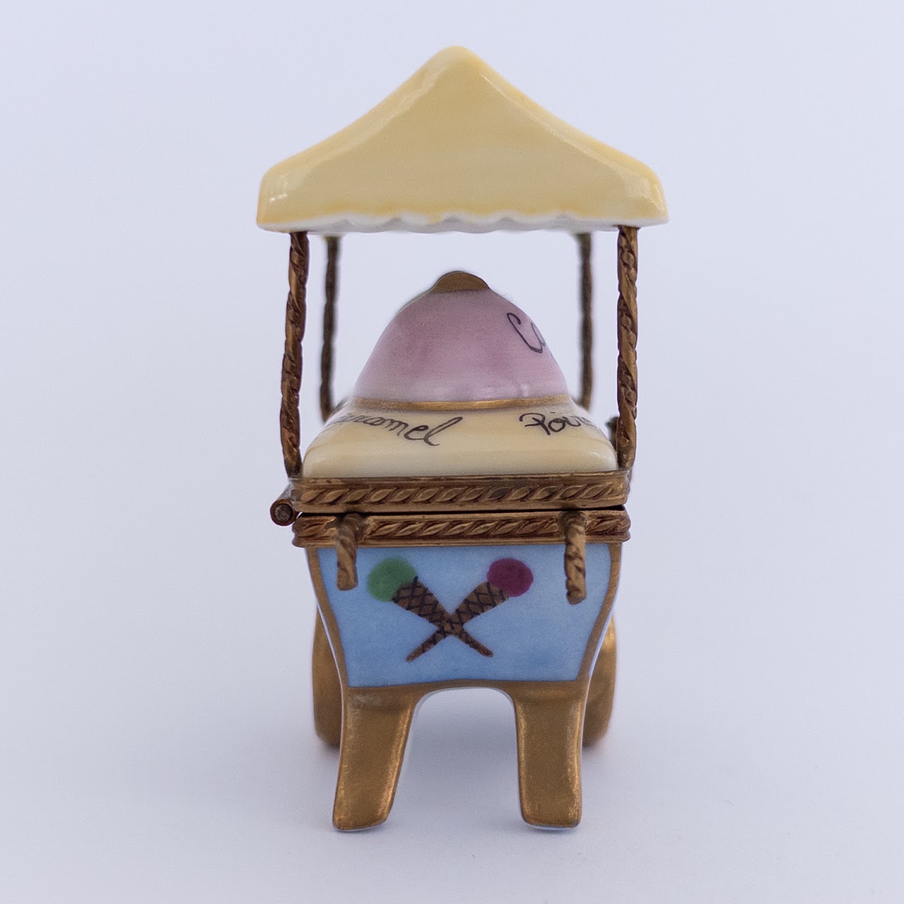 Limoges Peint Main Miniature Ice Cream Cart Box