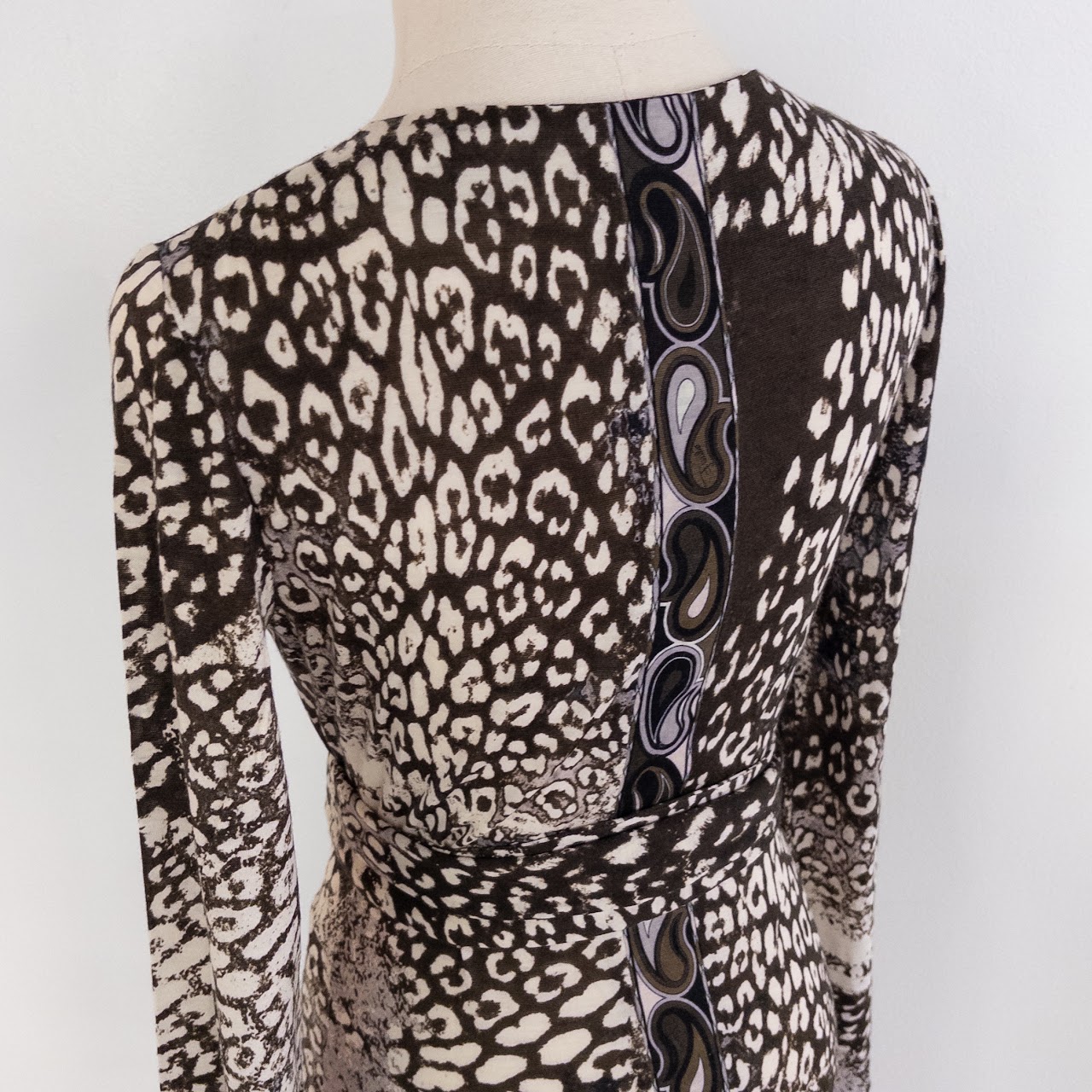 Emilio Pucci Animal Print Belted Wrap Style Dress