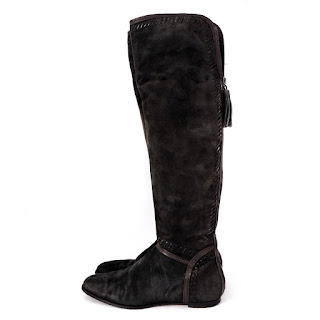 Jimmy Choo Knee-Height Dark Green Suede Boots