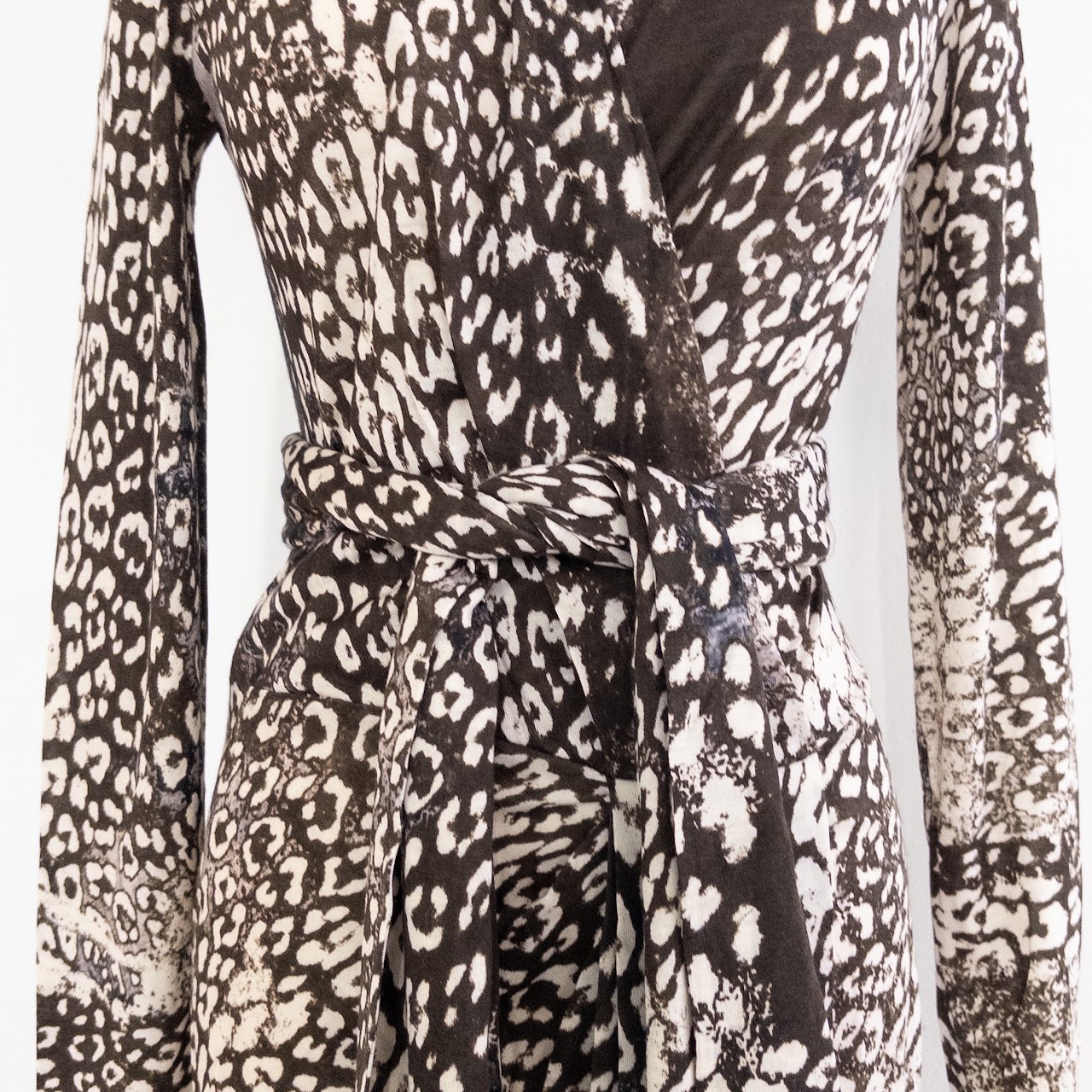 Emilio Pucci Animal Print Belted Wrap Style Dress