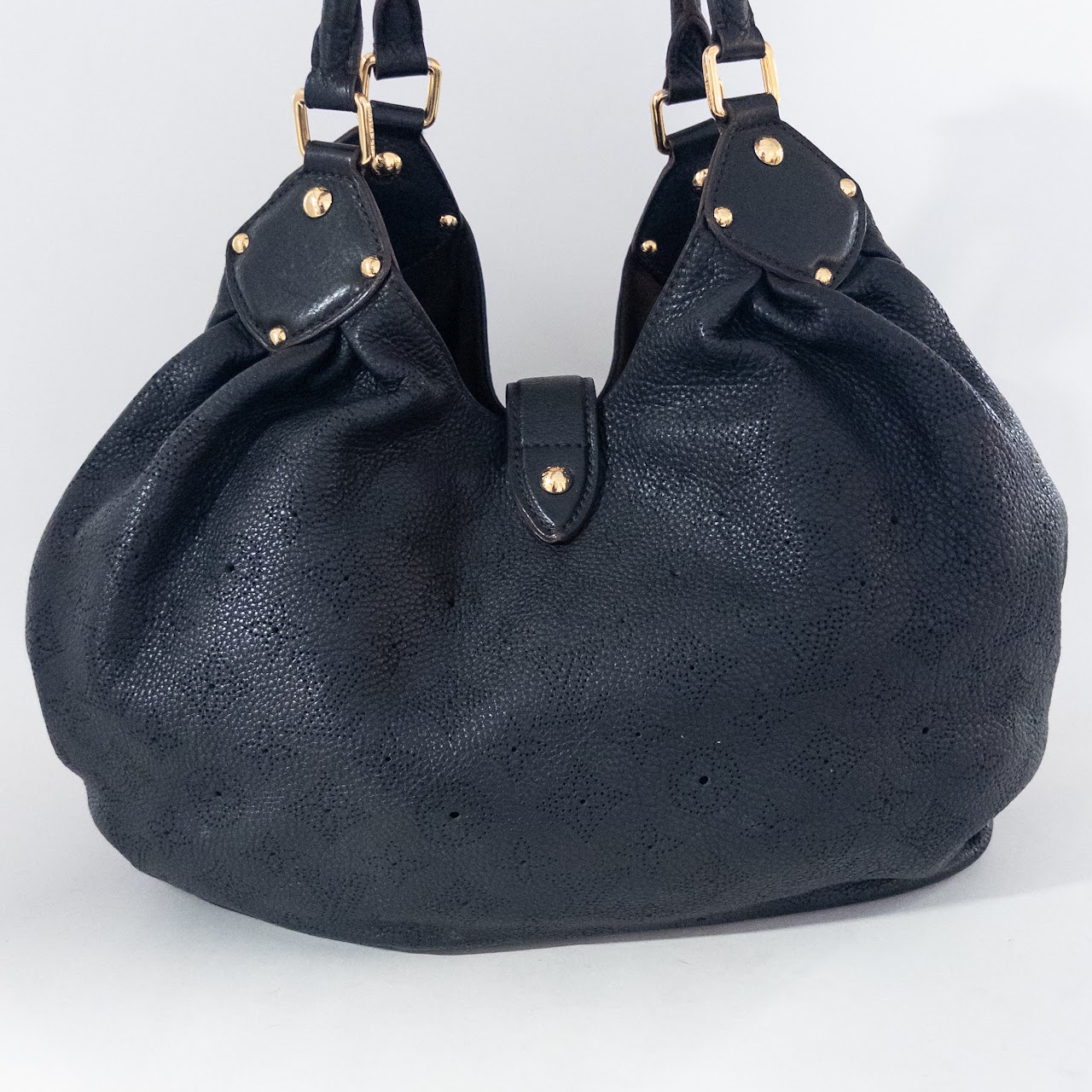 Louis Vuitton Black Mahina Leather Hobo Bag