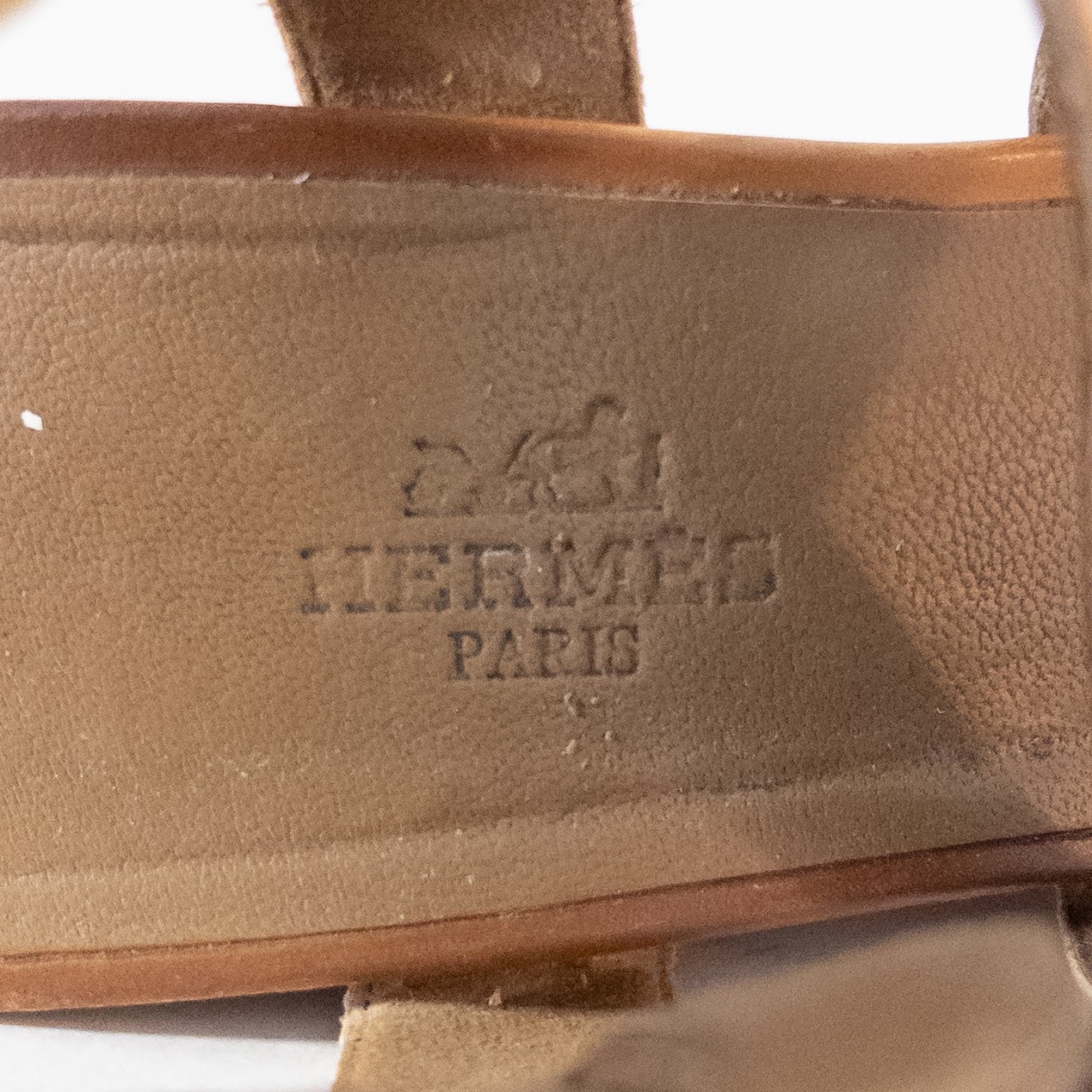 Hermès Brown Leather Wedge Sandals