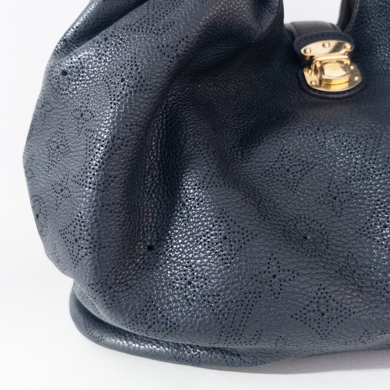 Louis Vuitton Black Mahina Leather Hobo Bag