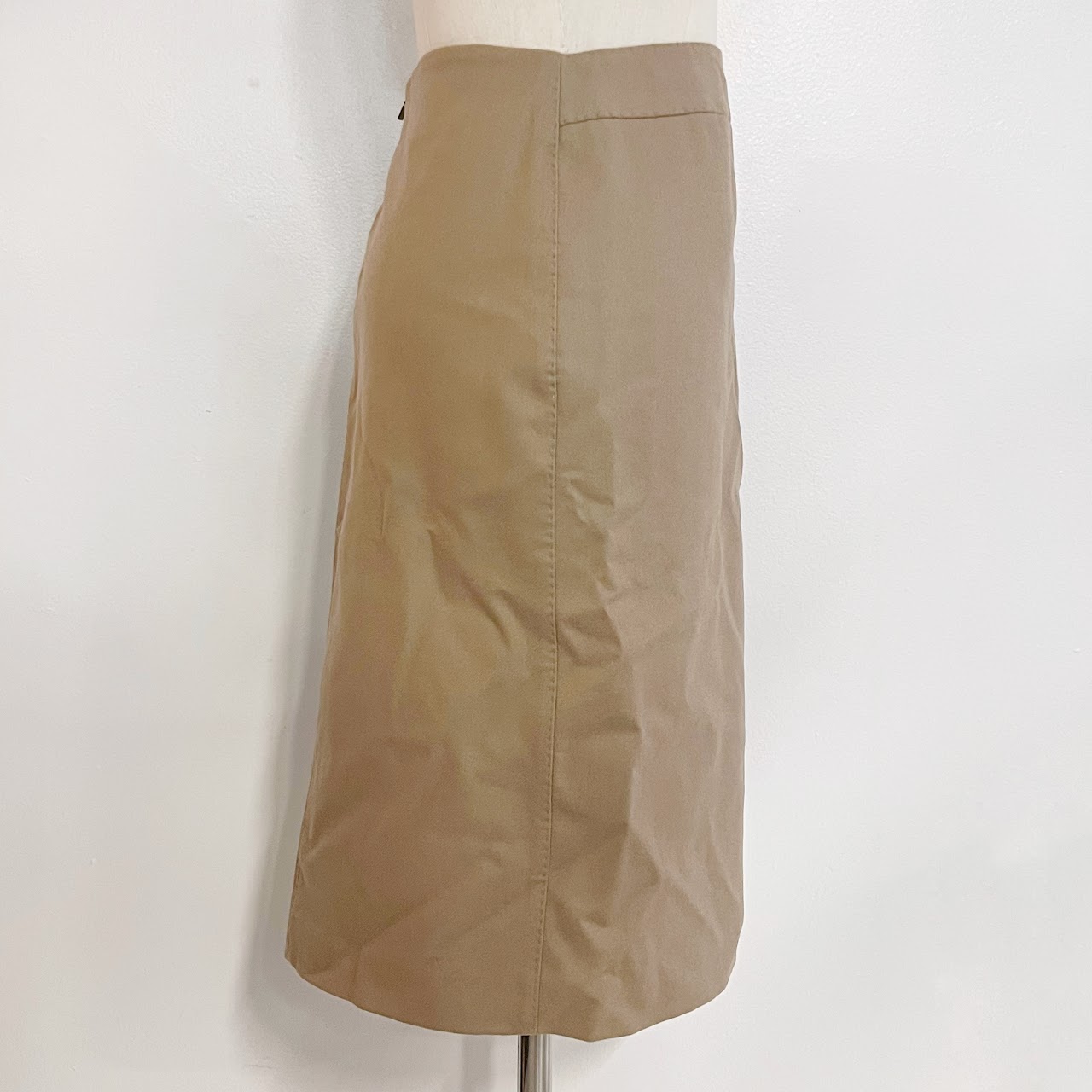 Gucci Wool and Cashmere Camel Brown Pencil Skirt