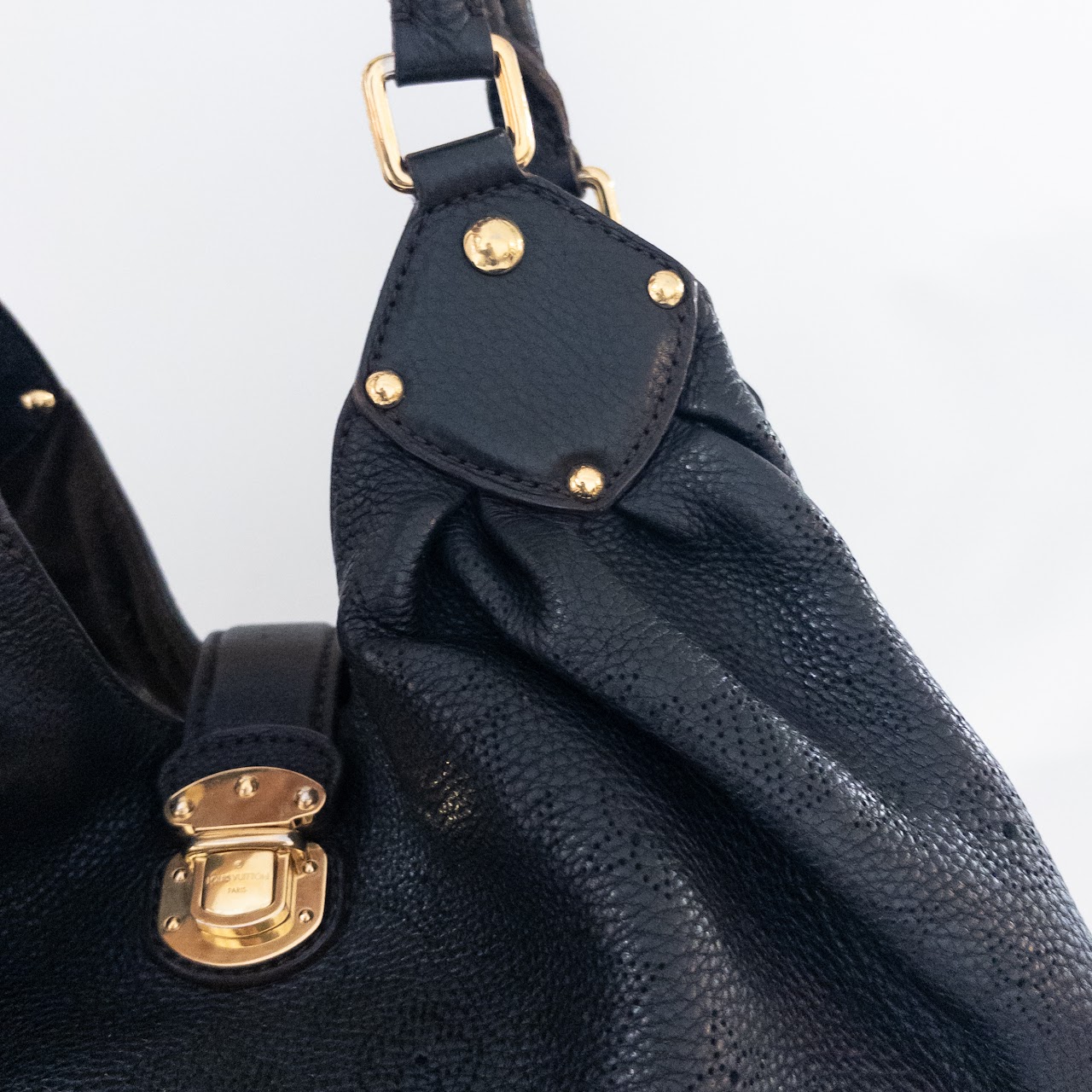 Louis Vuitton Black Mahina Leather Hobo Bag