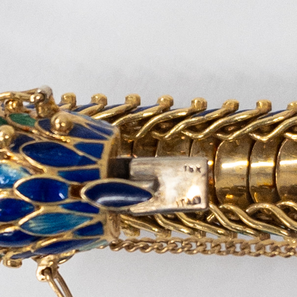 18K Gold and Enamel Finely Made Italian Bracelet