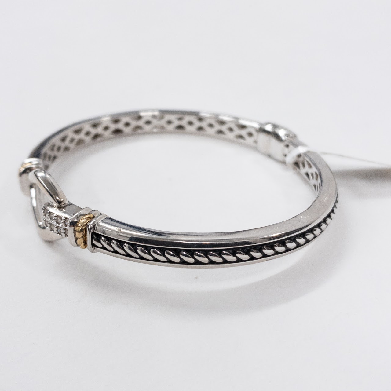 14K Gold, Sterling Silver and Diamond Bracelet