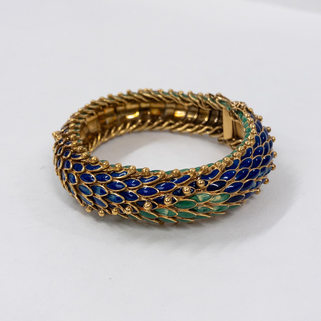 18K Gold and Enamel Finely Made Italian Bracelet