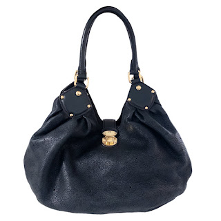 Louis Vuitton Black Mahina Leather Hobo Bag