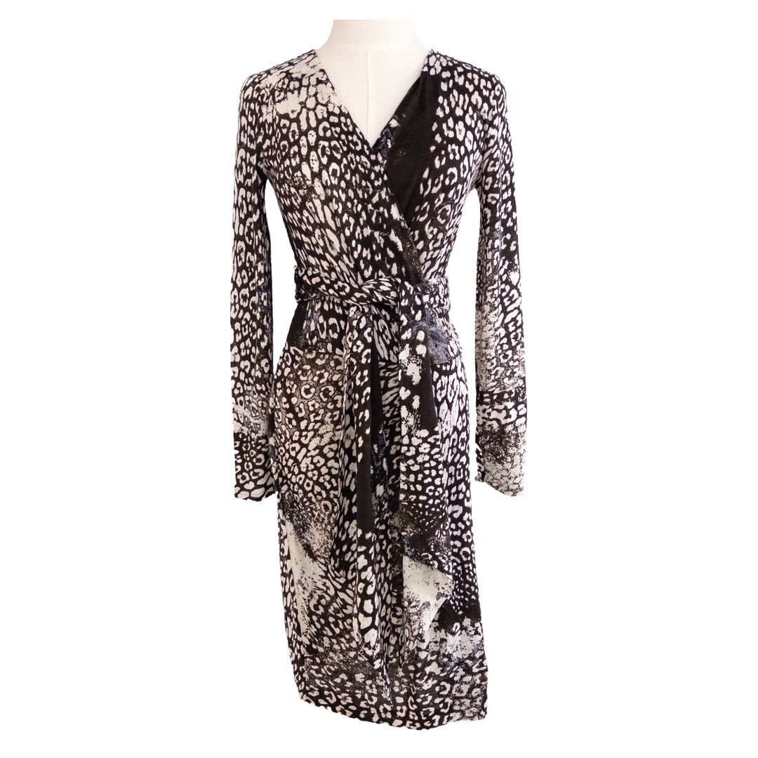 Emilio Pucci Animal Print Belted Wrap Style Dress