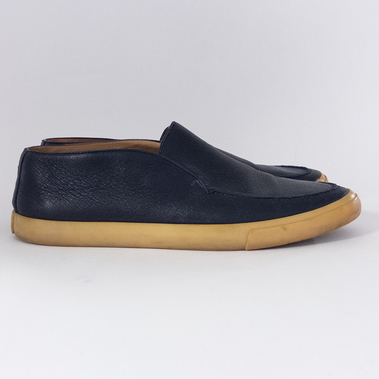 Loro Piana Open Walk Dark Blue Leather Loafers