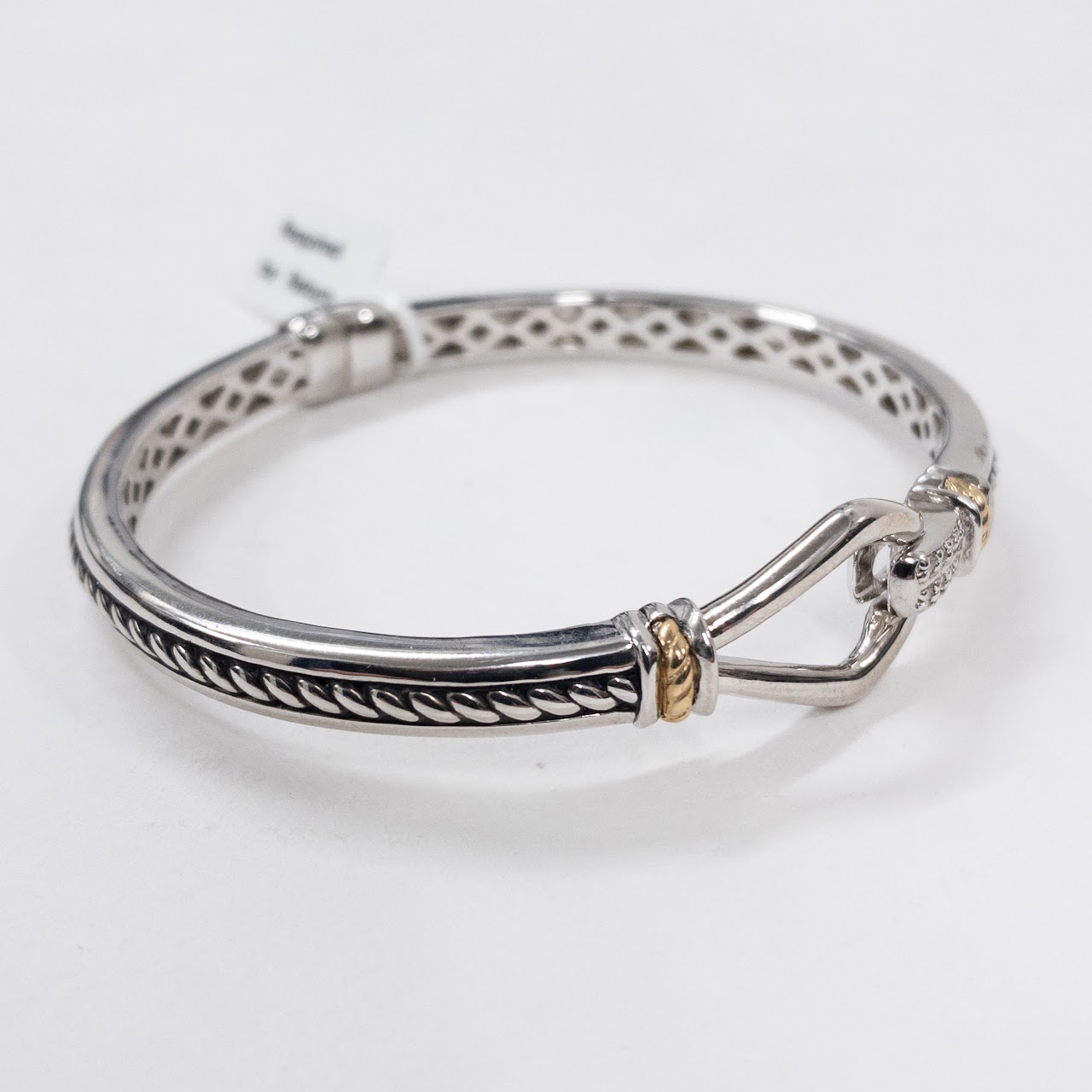 14K Gold, Sterling Silver and Diamond Bracelet