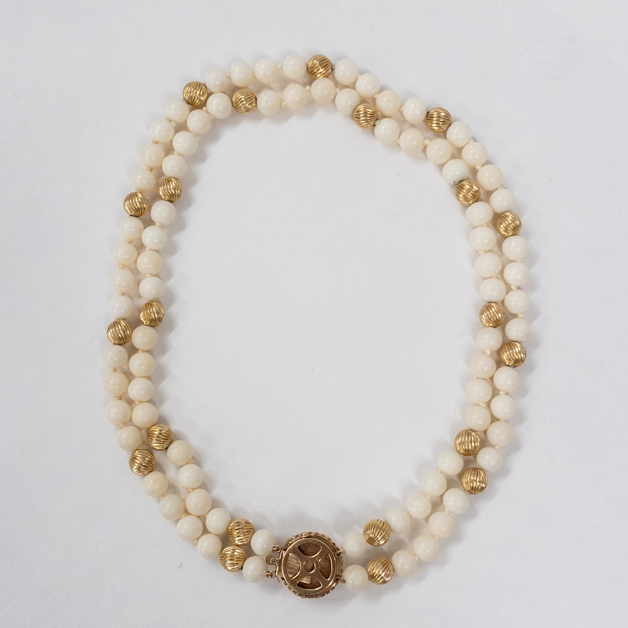 14K Gold and Hard Resin 'Pearl' Bead Necklace