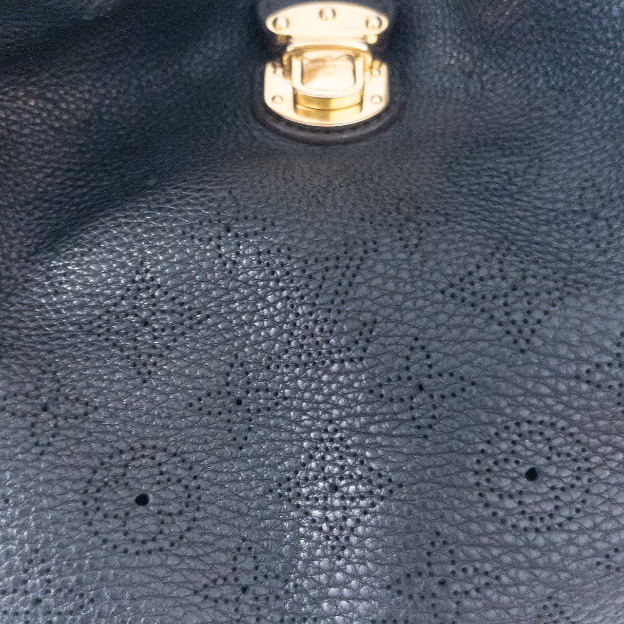 Louis Vuitton Black Mahina Leather Hobo Bag