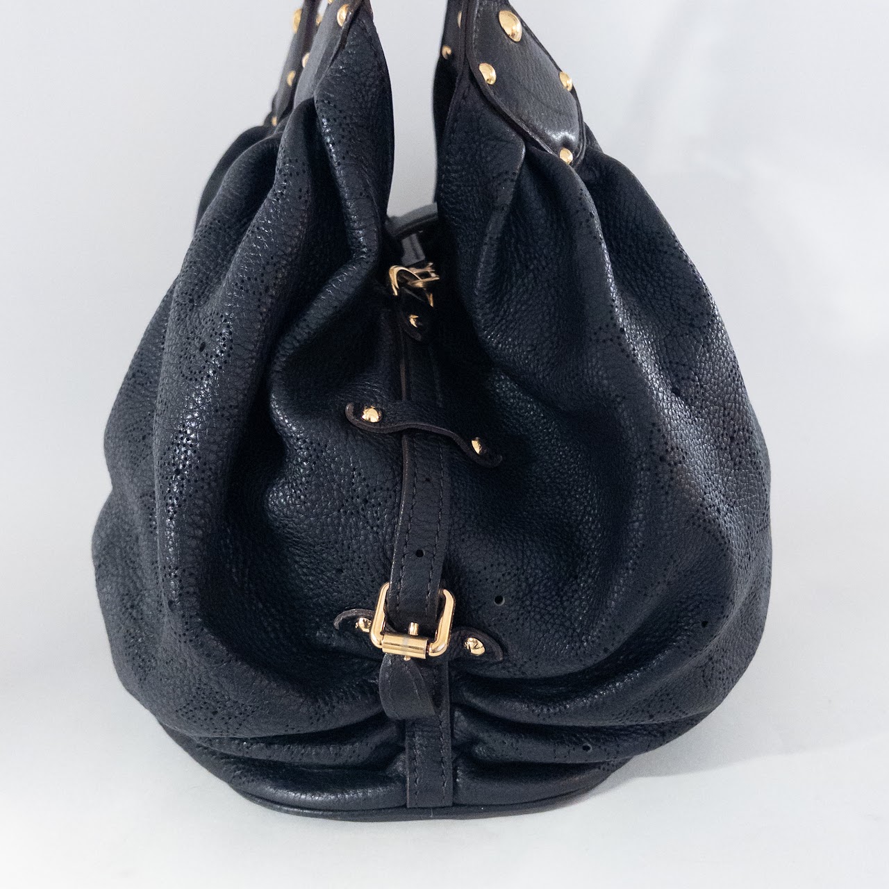 Louis Vuitton Black Mahina Leather Hobo Bag