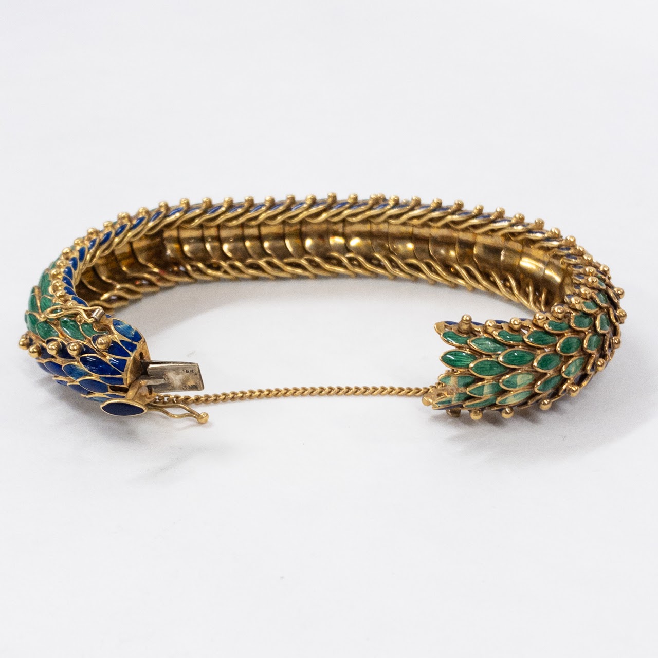 18K Gold and Enamel Finely Made Italian Bracelet