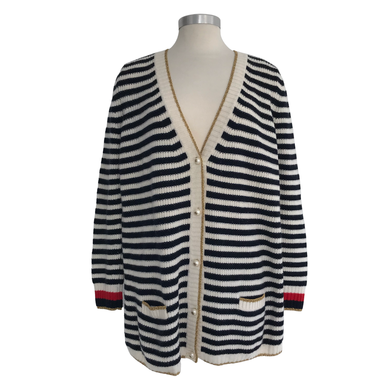 Gucci Striped Cashmere-Blend Cardigan