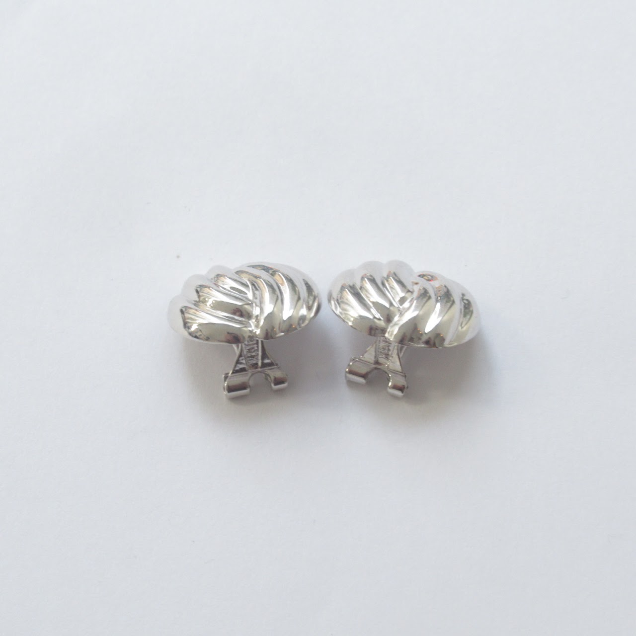 14K White Gold Clip On Earrings