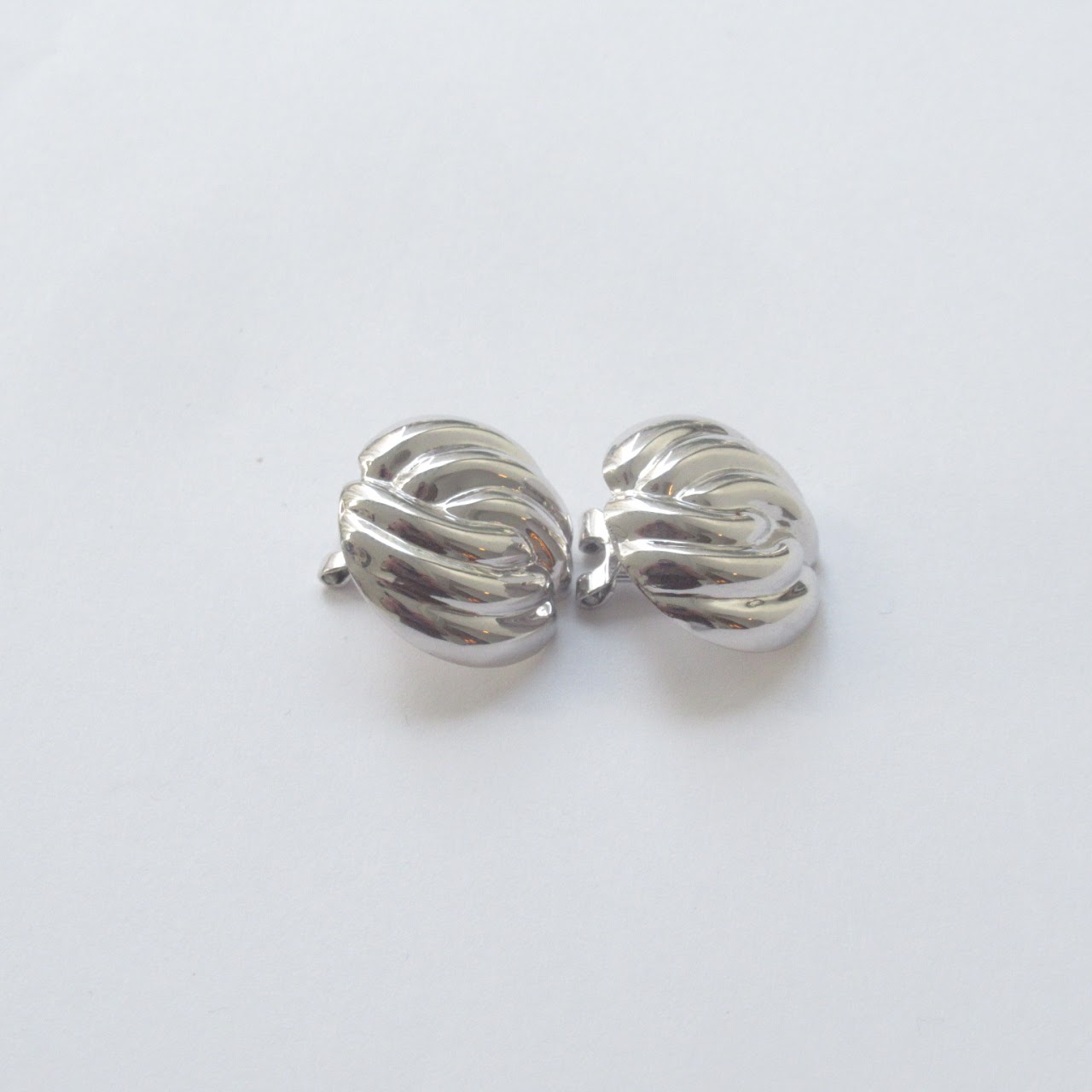 14K White Gold Clip On Earrings