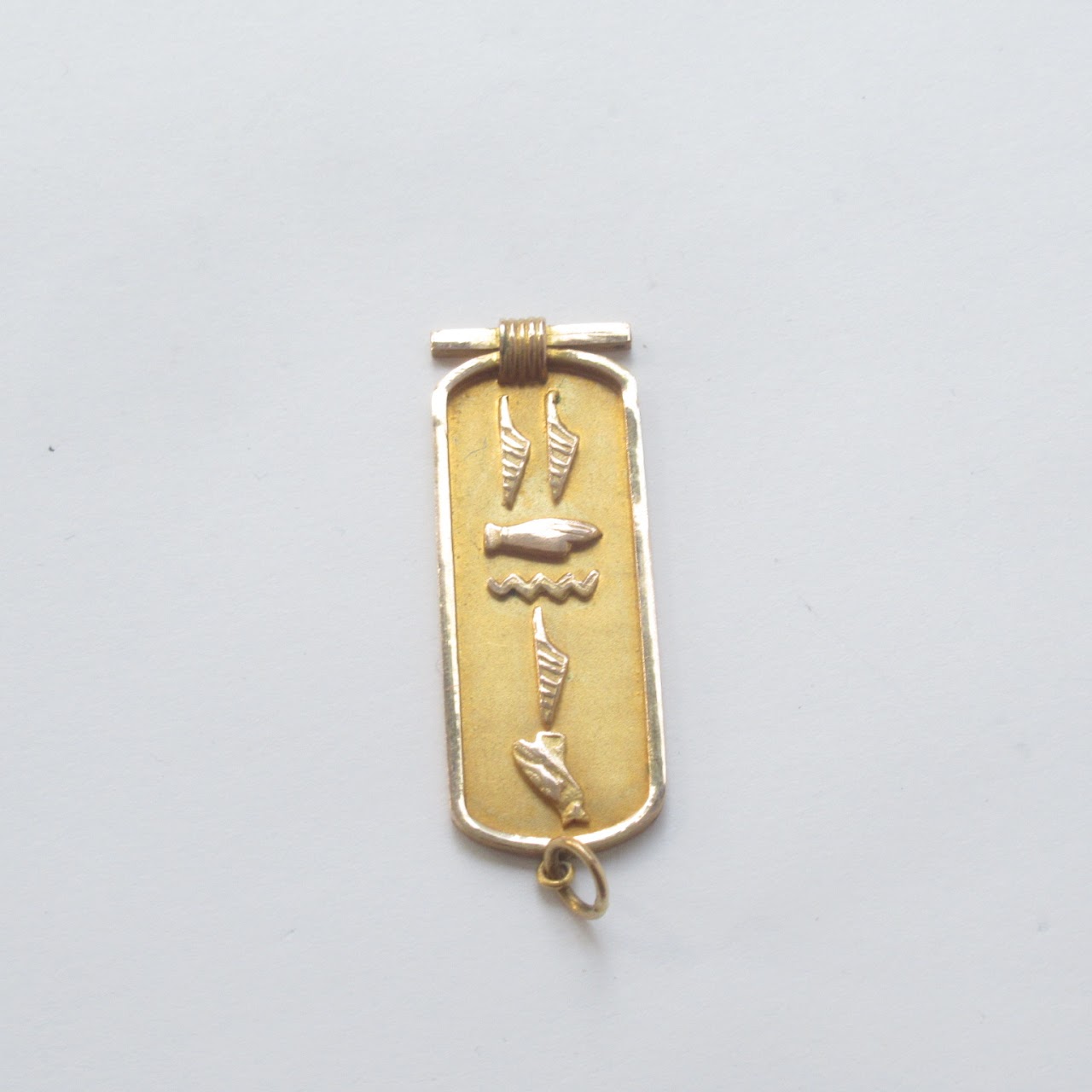 14K Gold Hieroglyphic Pendant