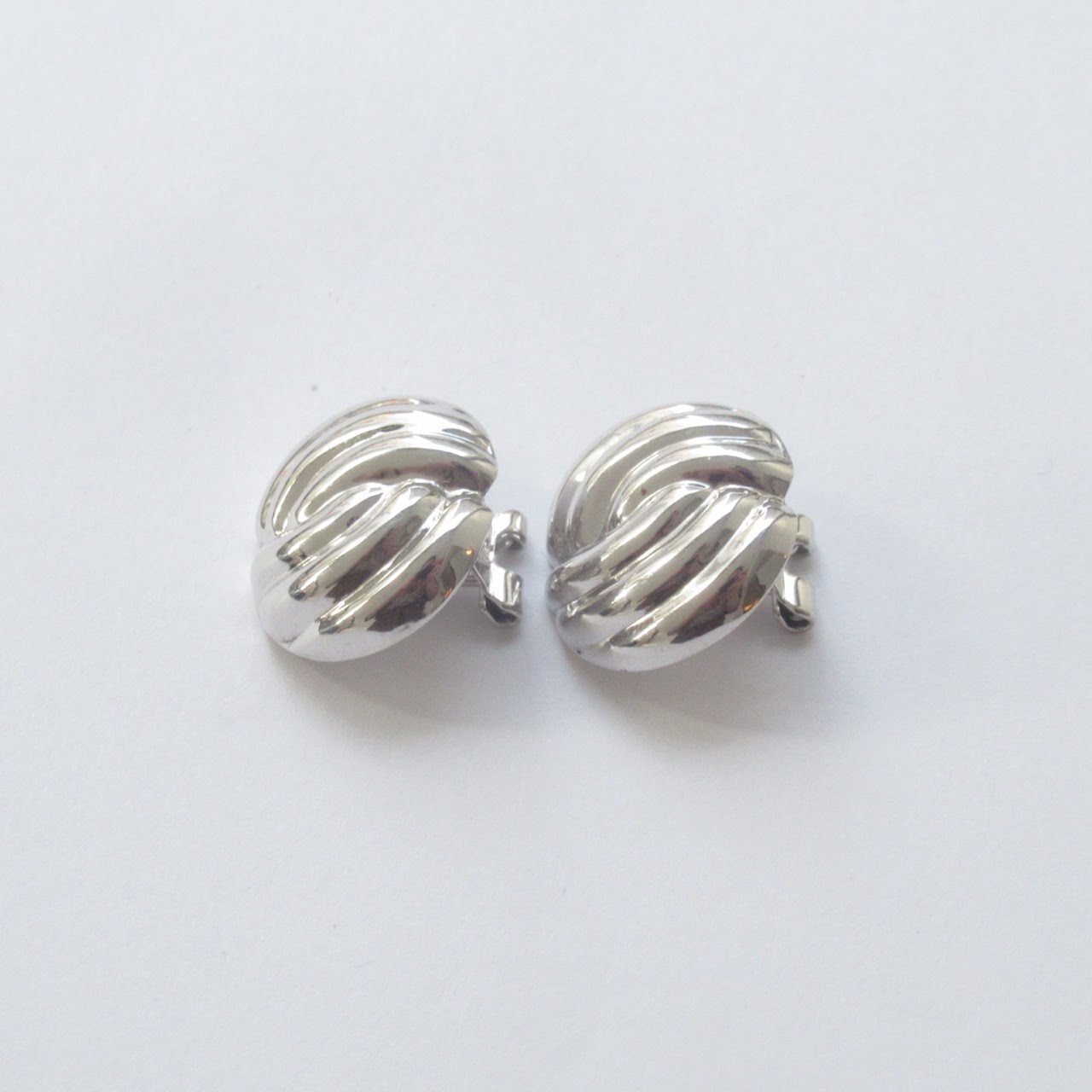 14K White Gold Clip On Earrings