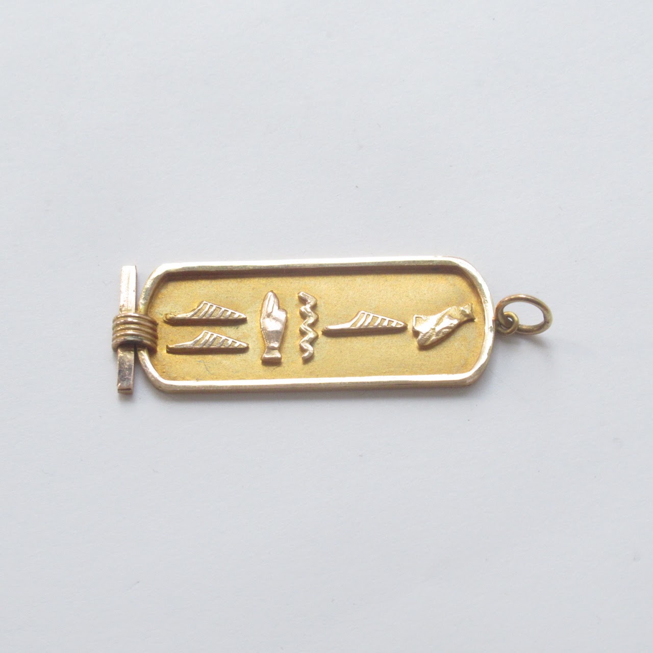 14K Gold Hieroglyphic Pendant