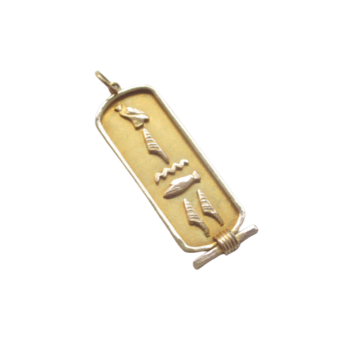 14K Gold Hieroglyphic Pendant