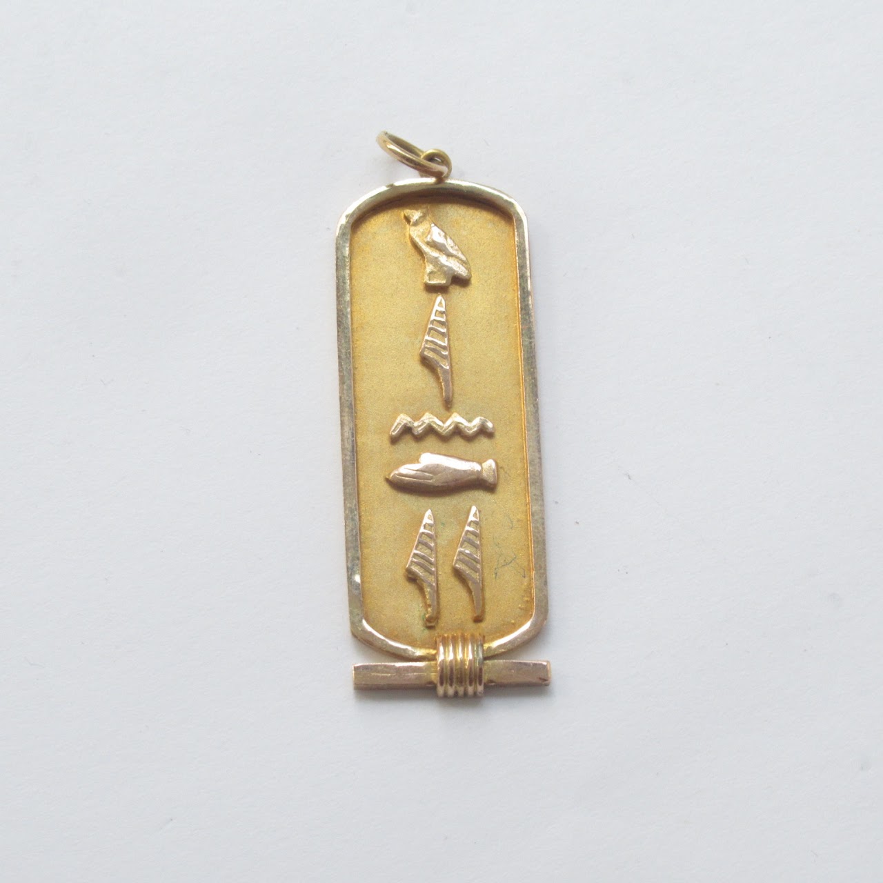 14K Gold Hieroglyphic Pendant