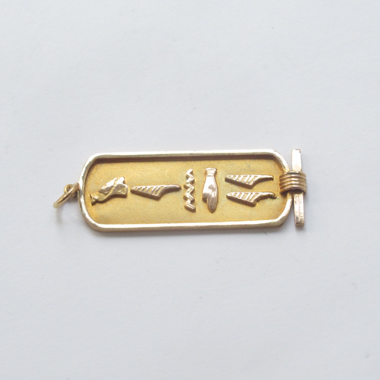 14K Gold Hieroglyphic Pendant