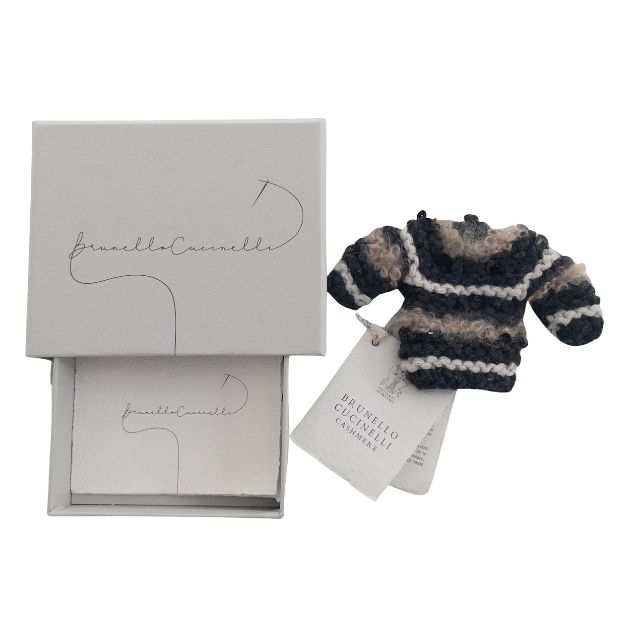 Brunello Cucinelli NEW Tiny Knits Cashmere Sweater Key Fob