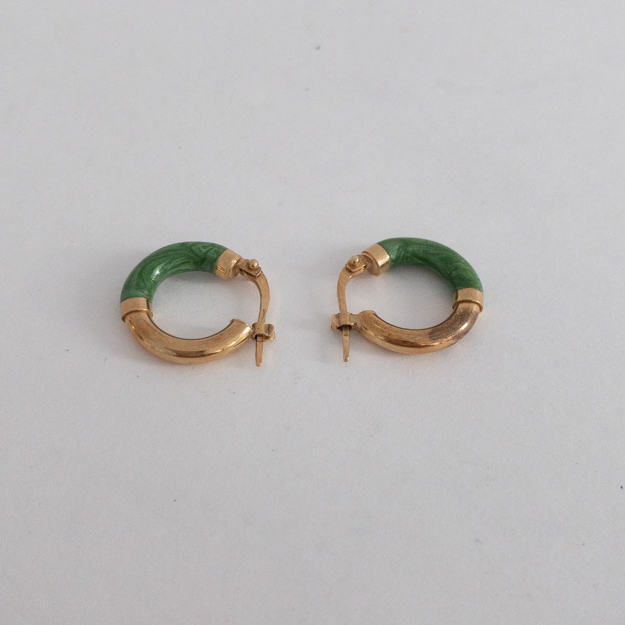 18K Gold 'Jade' Hoop Earrings