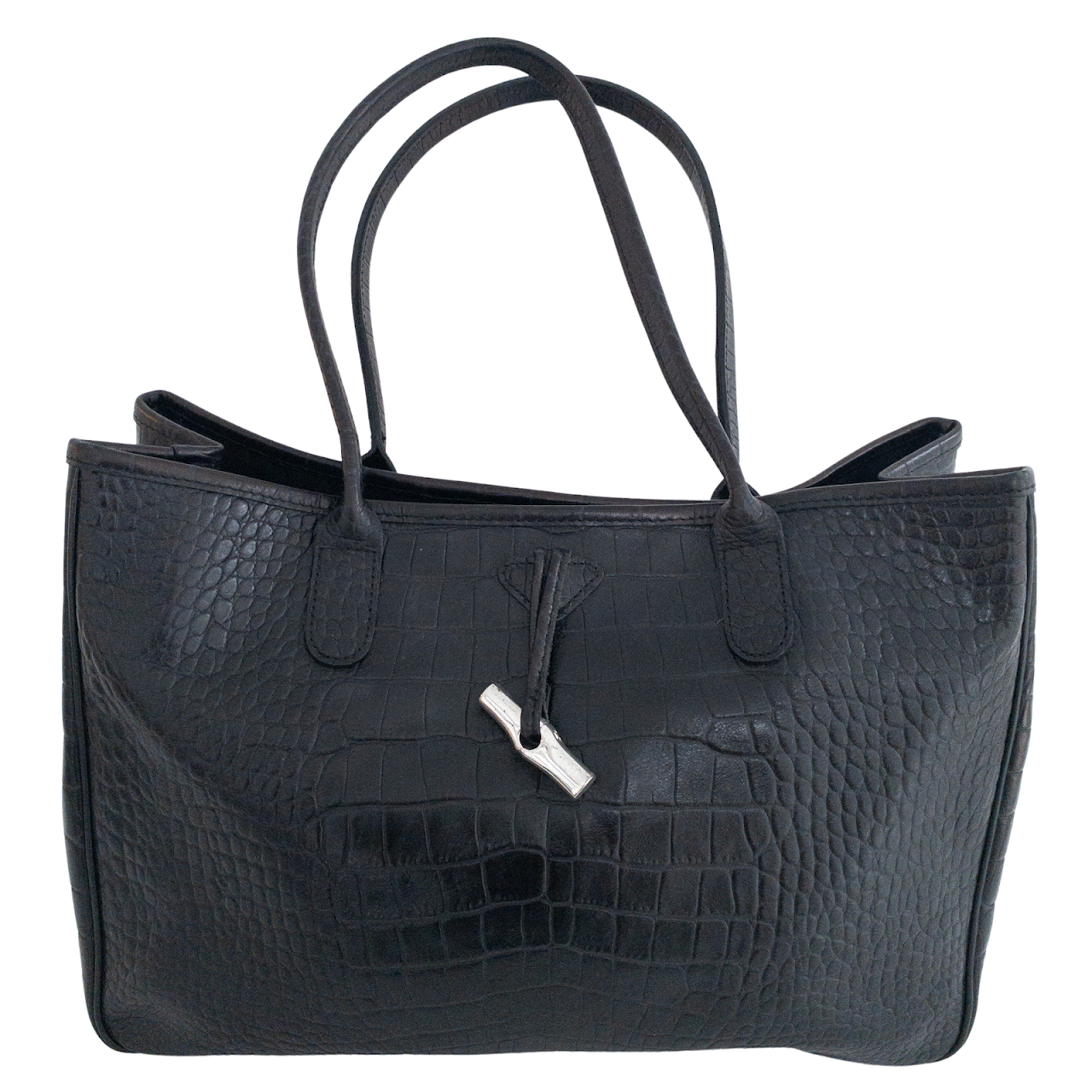 Longchamp Embossed Leather Tote