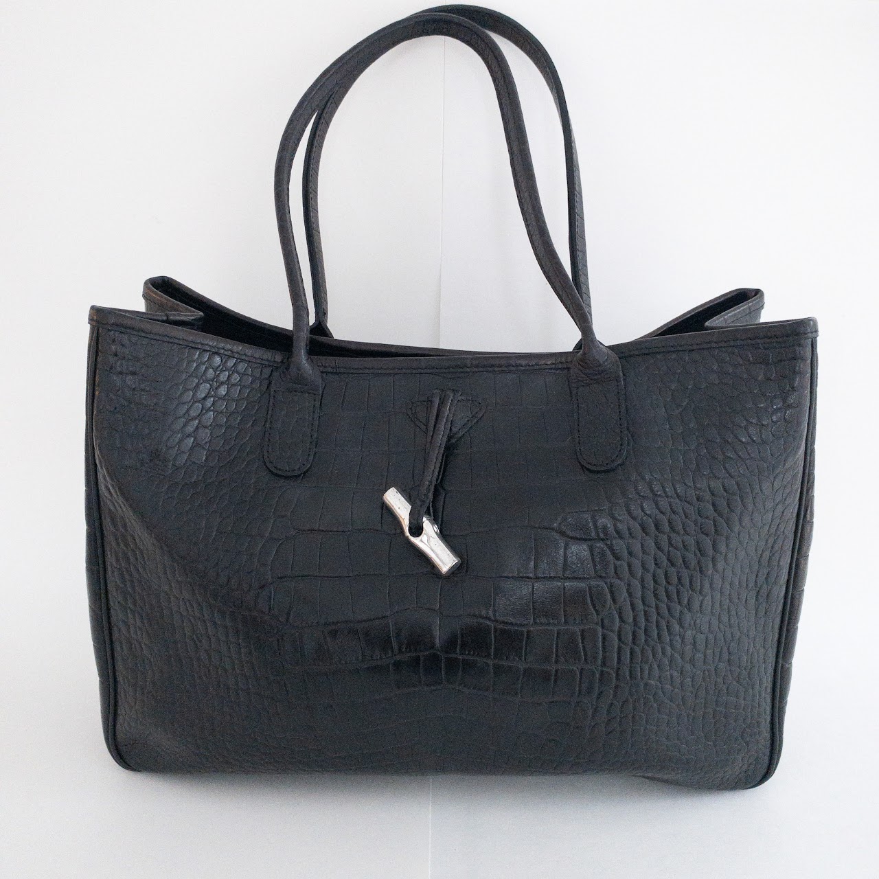 Longchamp Embossed Leather Tote