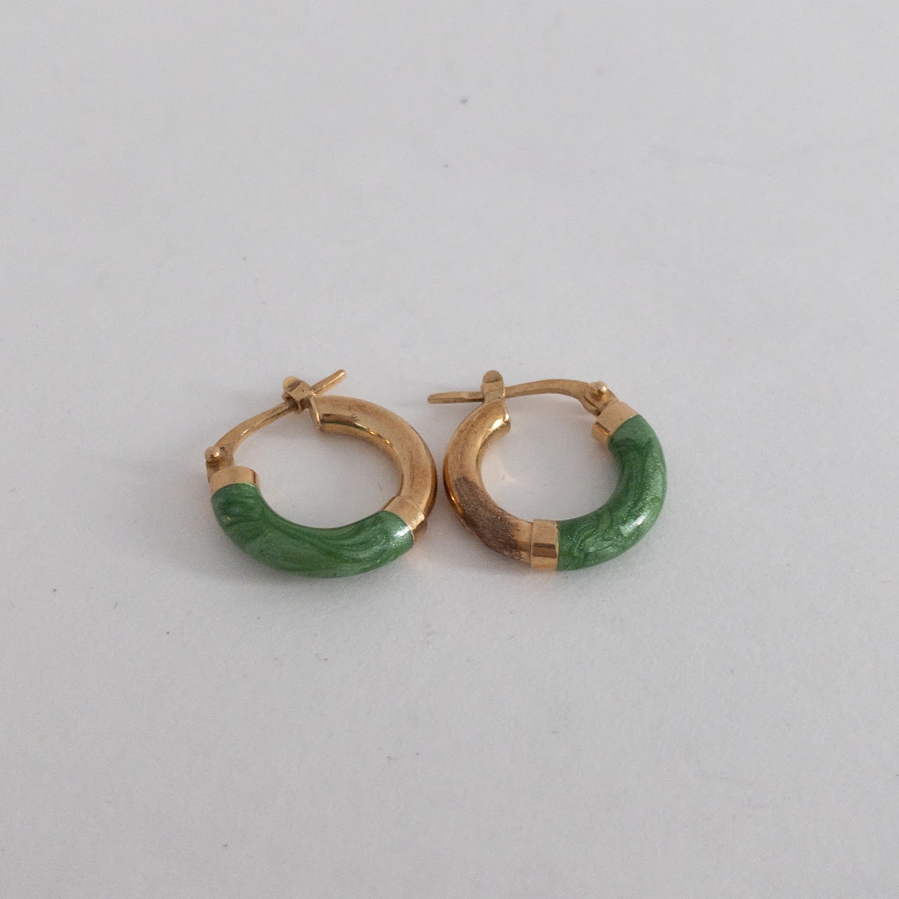 18K Gold 'Jade' Hoop Earrings