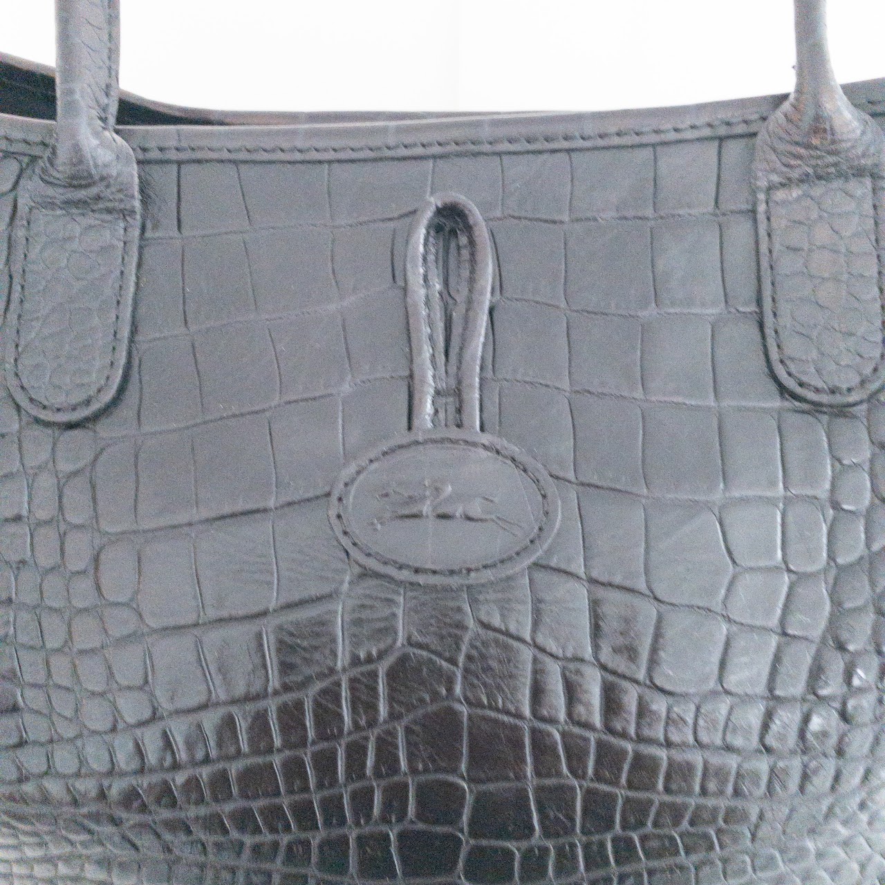 Longchamp Embossed Leather Tote