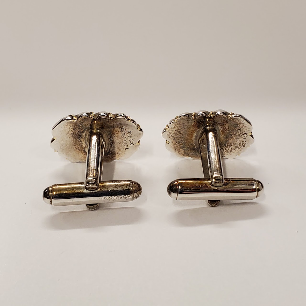 Tiffany & Co. Sterling SIlver & 18K Gold Cufflinks