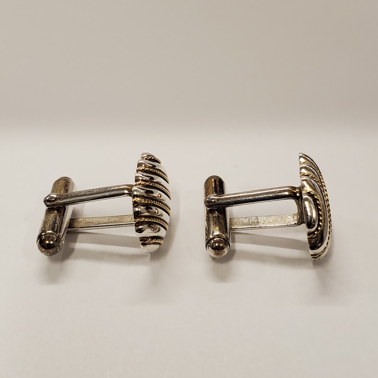 Tiffany & Co. Sterling SIlver & 18K Gold Cufflinks