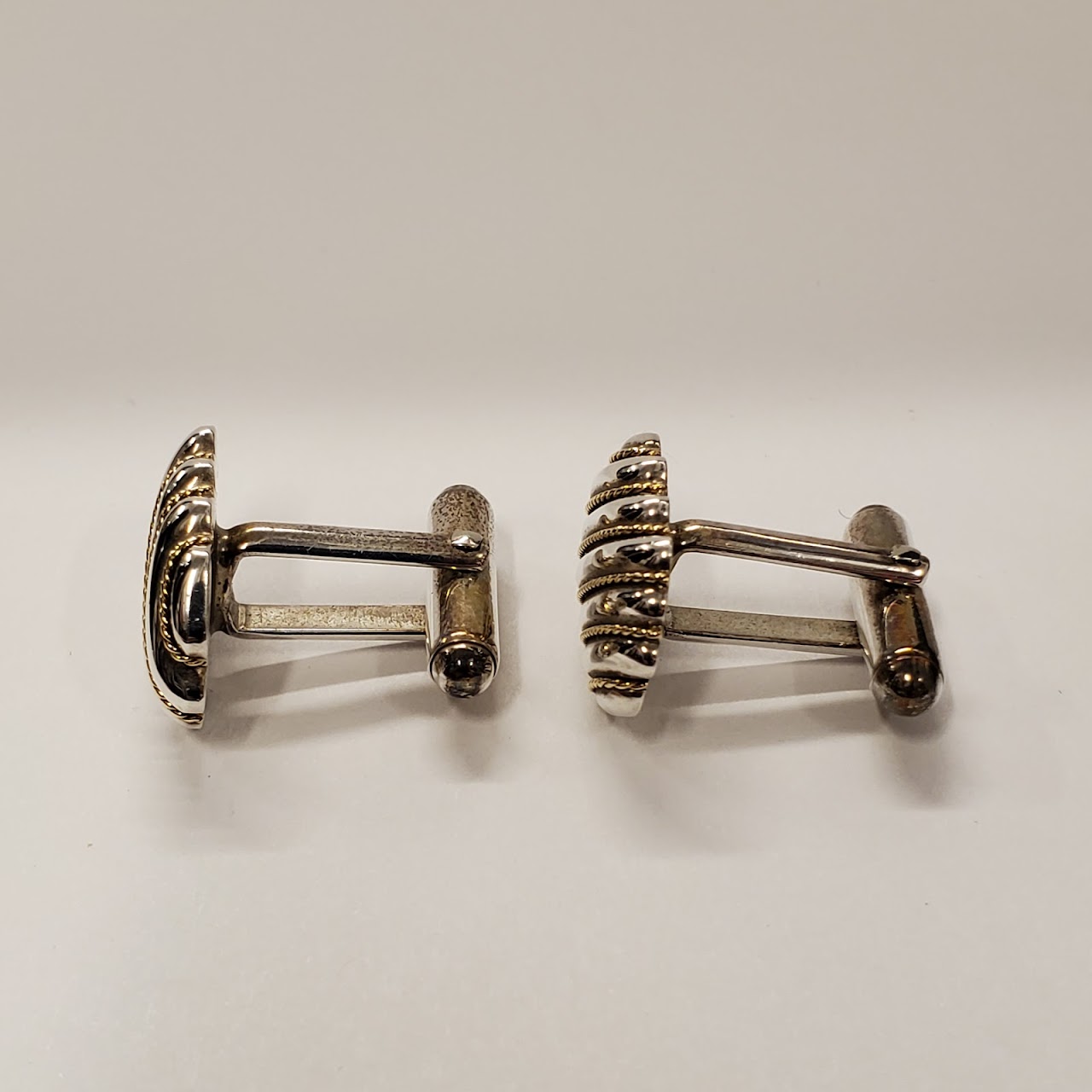 Tiffany & Co. Sterling SIlver & 18K Gold Cufflinks