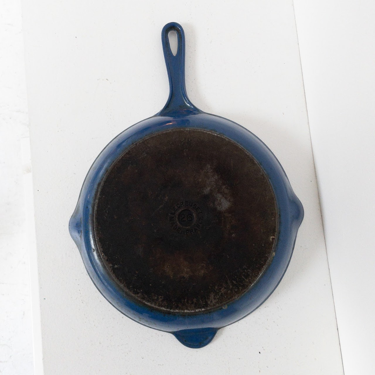 Le Creuset Blue Enamel Cast Iron Frying Pan