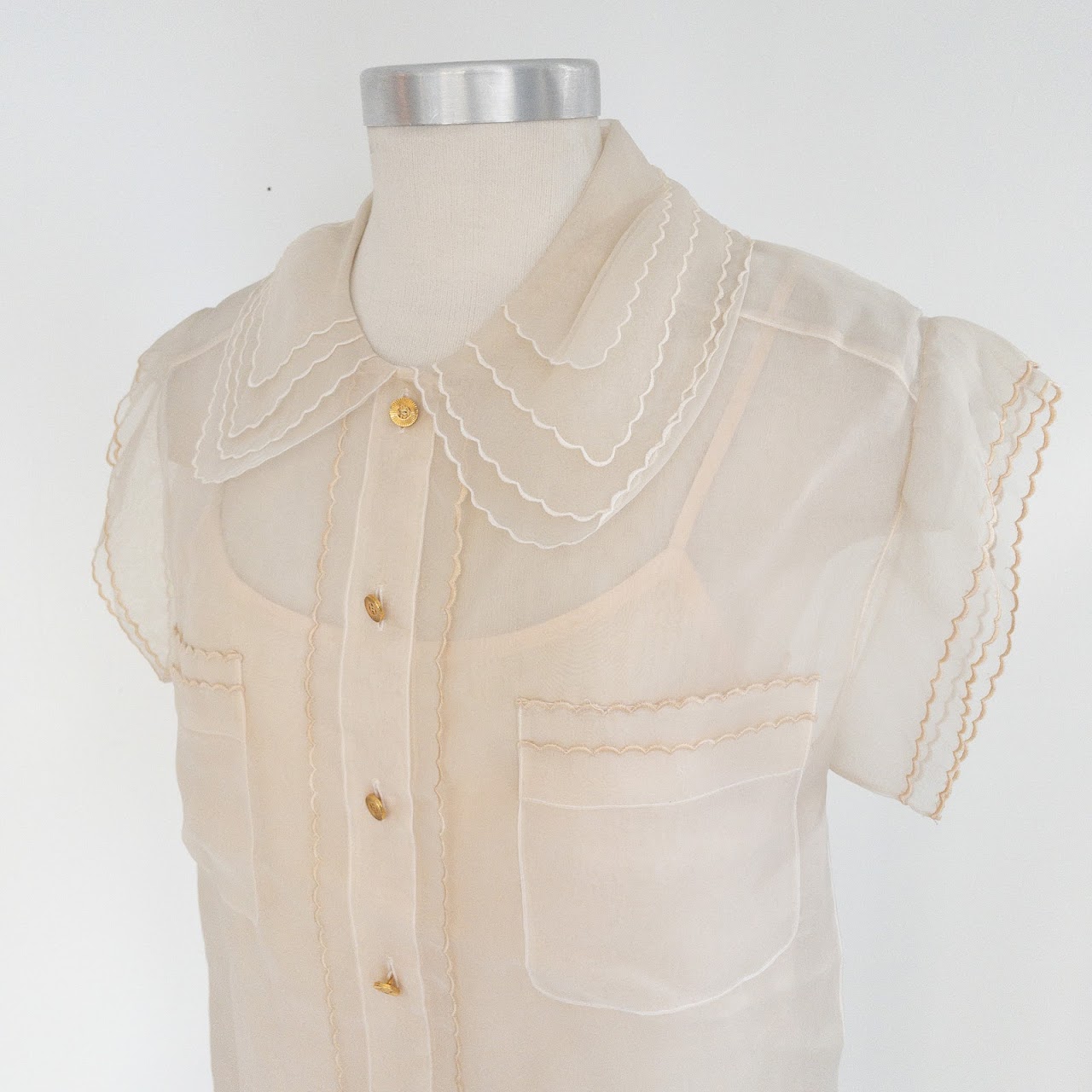 Chanel Sheer Silk Blouse Set