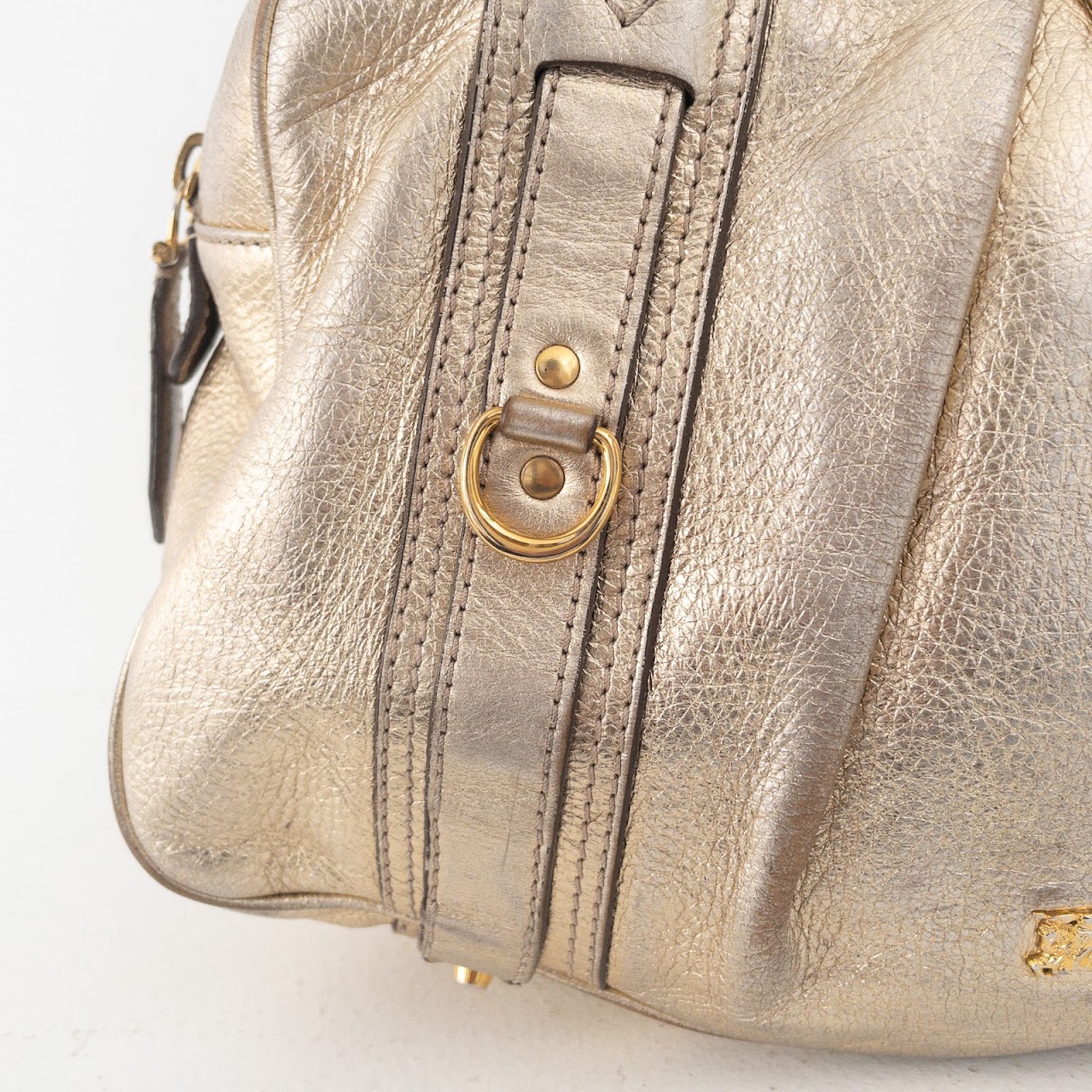 Burberry Golden Metallic Handbag