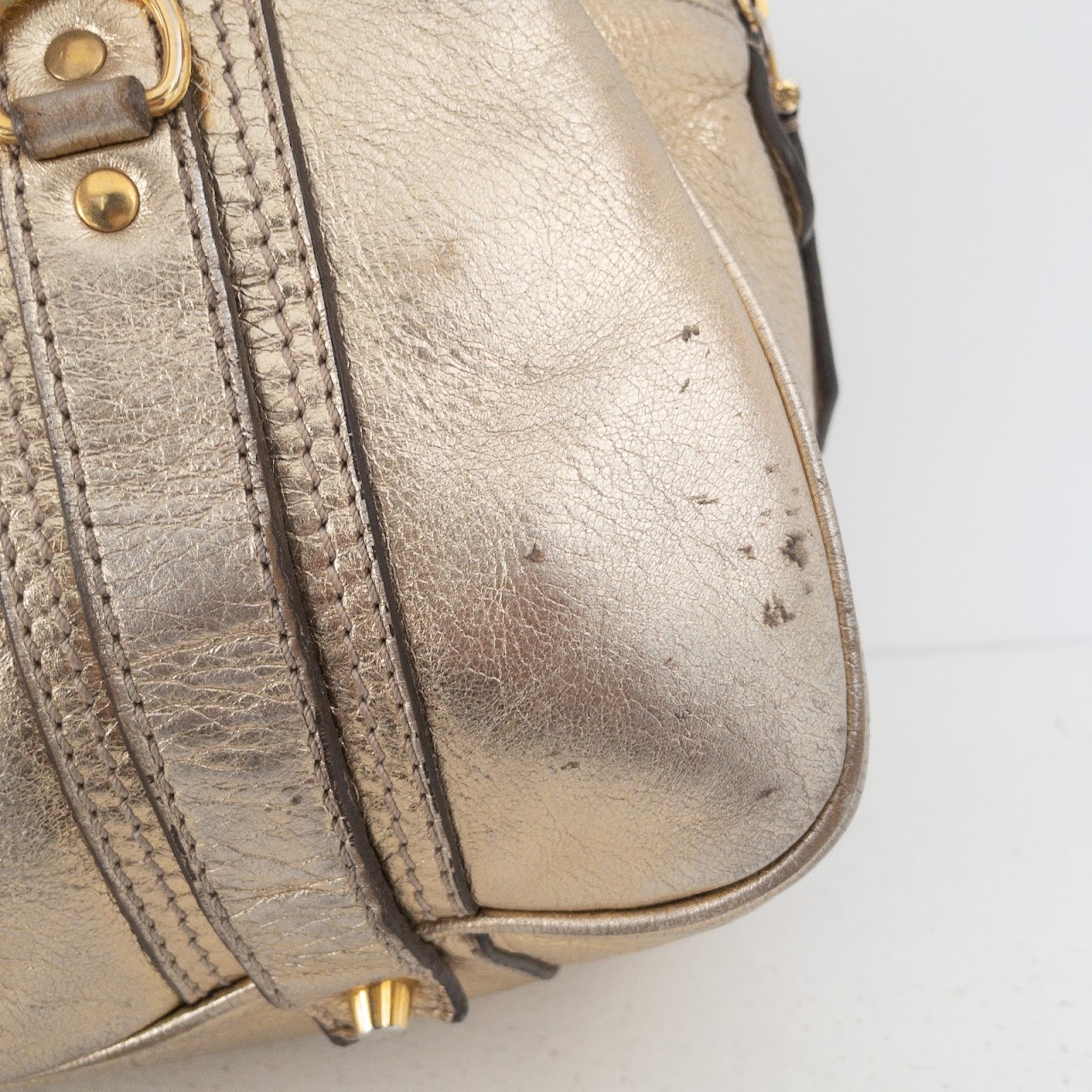 Burberry Golden Metallic Handbag