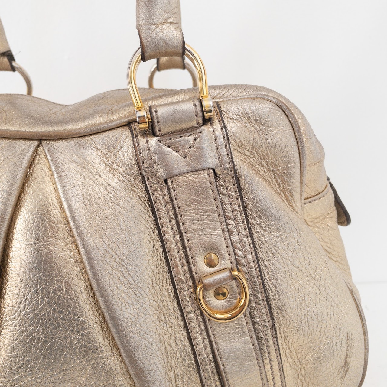 Burberry Golden Metallic Handbag